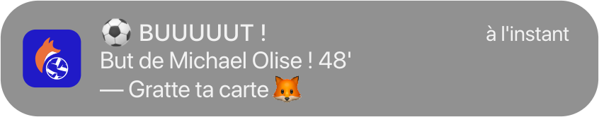 Notification : Buuuut ! Gratte ta carte